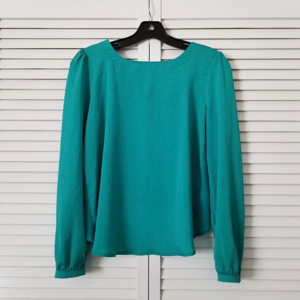 SHASA long sleeve emerald green blouse